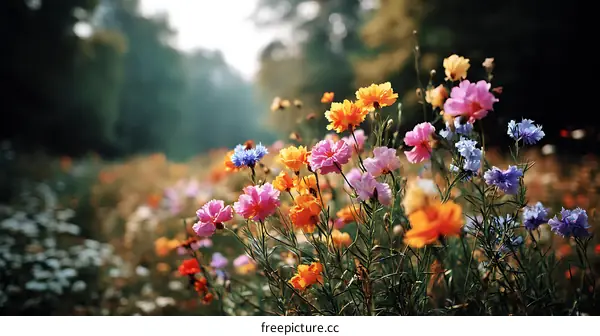 Colorful Wildflowers in a Summer Meadow