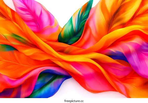 Abstract Colorful Fabric Flowing Design