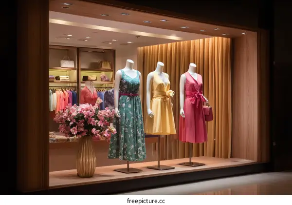 Fashionable Womens Dresses Store Display