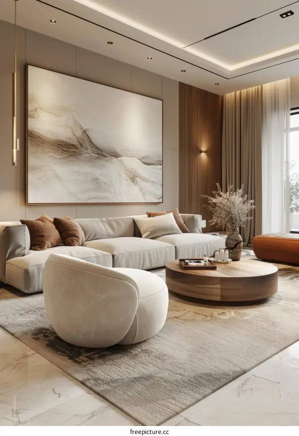 Modern Living Room in Minimalism Style