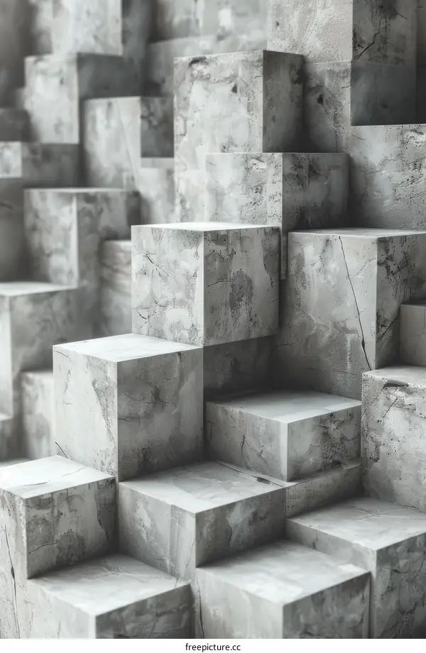 Abstract Grey Concrete Block Design