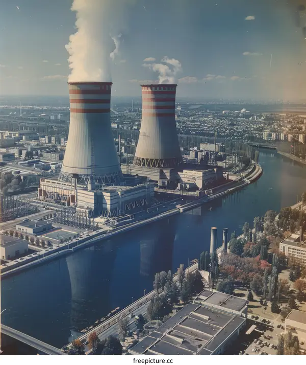A cooling tower of a nuclear power plant