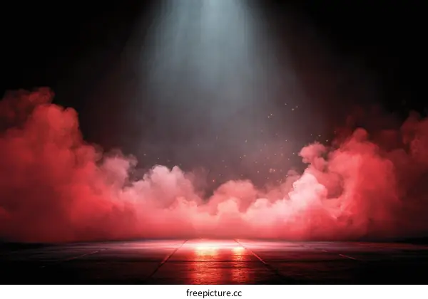 Red Smoky Stage Light Abstract Background