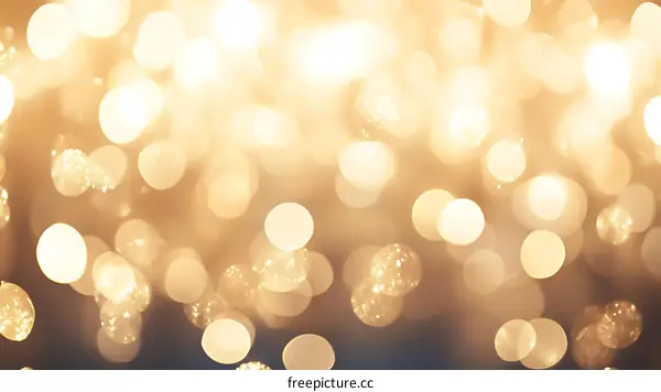 Golden Bokeh Background with Festive Lights