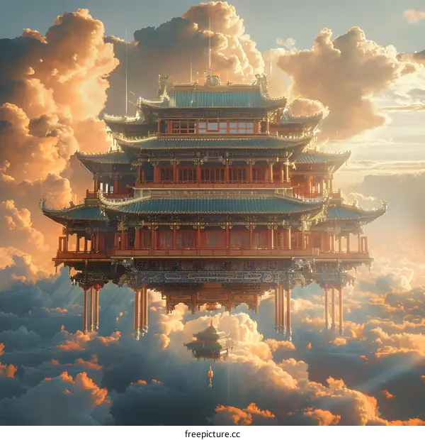 Ancient Chinese Palace in the Clouds