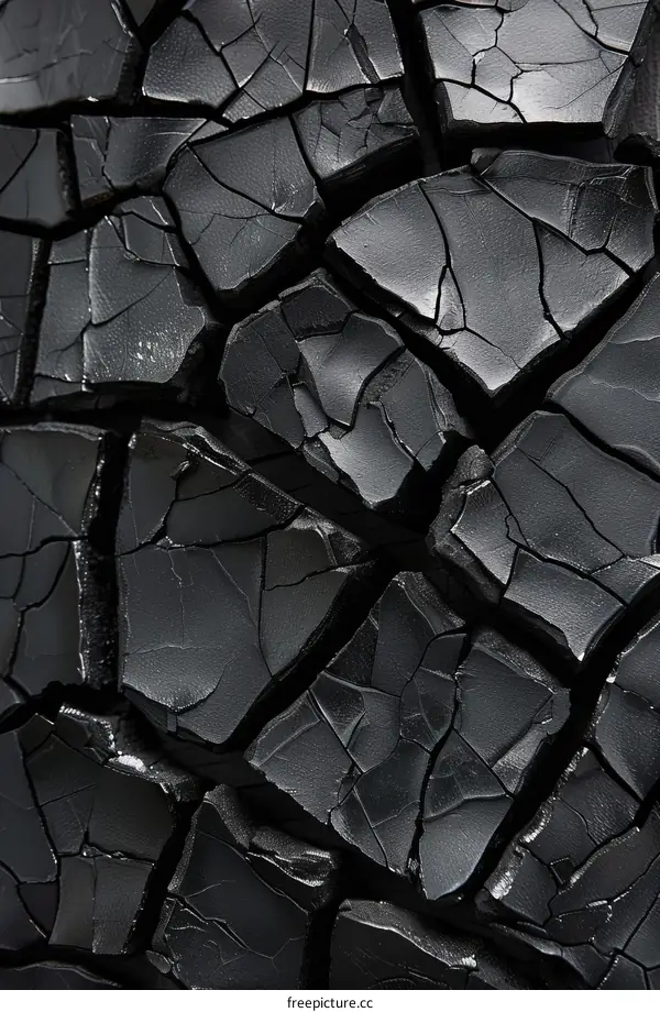 Black cracked surface