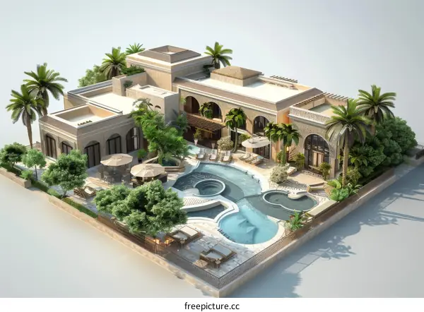 Luxury Mediterranean Villa with Pool and Garden Design