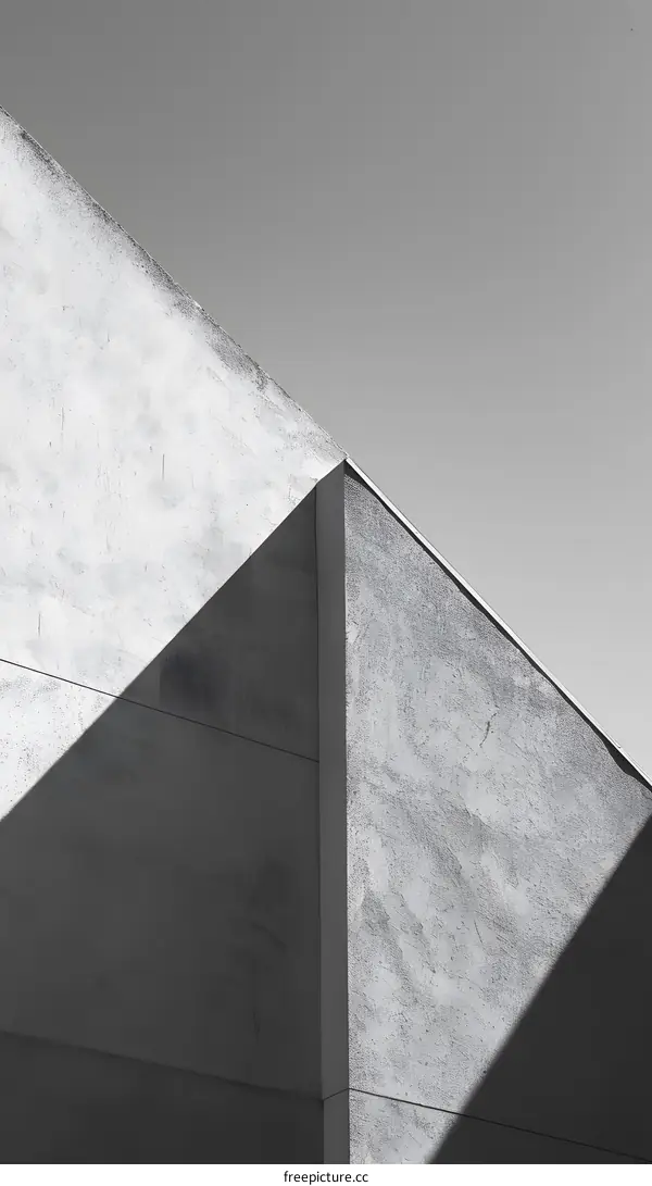 Abstract Architectural Design, Concrete Walls With Shadow Play