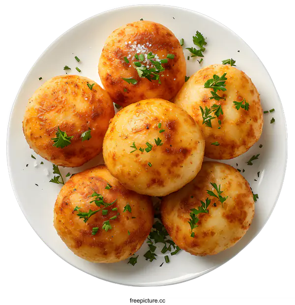 [Transparent Background PNG]Plate of Fried Potato Pancakes