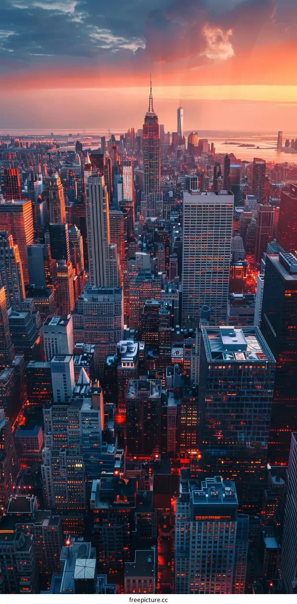 New York City Skyline at Sunset
