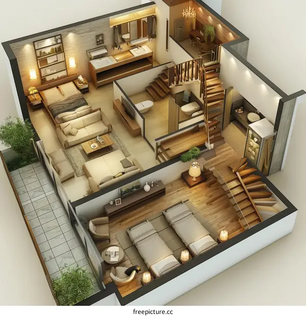 Modern Multi-Level Home Floor Plan Design