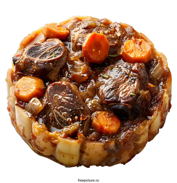 [Transparent Background PNG]Beef and carrot stew in a bread bowl