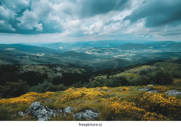 Majestic Green Hills Against a Blue Sky