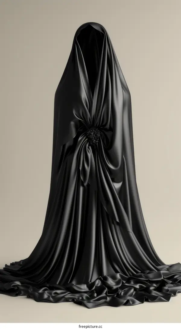 Black elegant dress with a hood