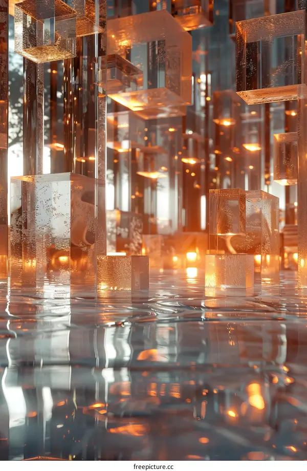 Abstract Glass Cubes Installation