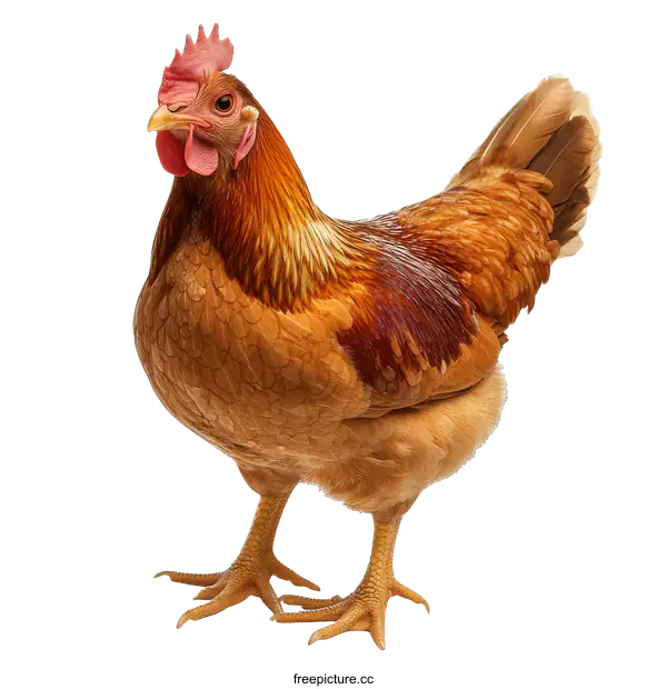 [Transparent Background PNG]Brown Hen Isolated on White Background