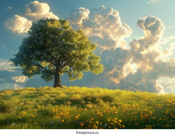 Countryside scenery in the sunset