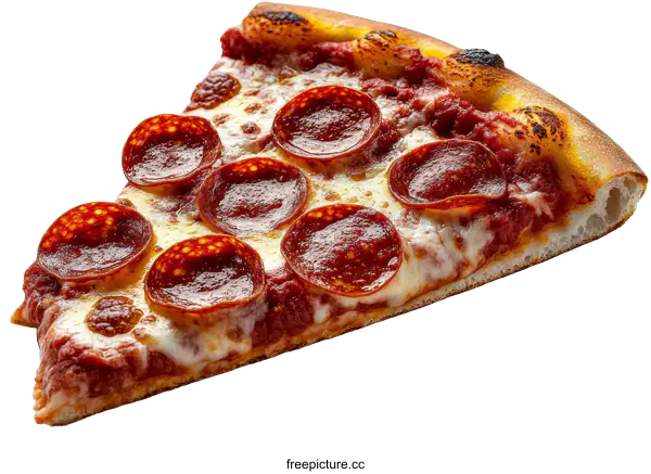 [Transparent Background PNG]Delicious Pepperoni Pizza Slice Close-up