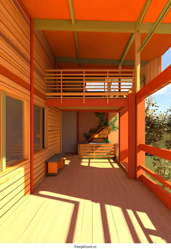 Wooden Deck Balcony Exterior Design