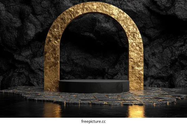 Luxury Black and Gold Archway Display