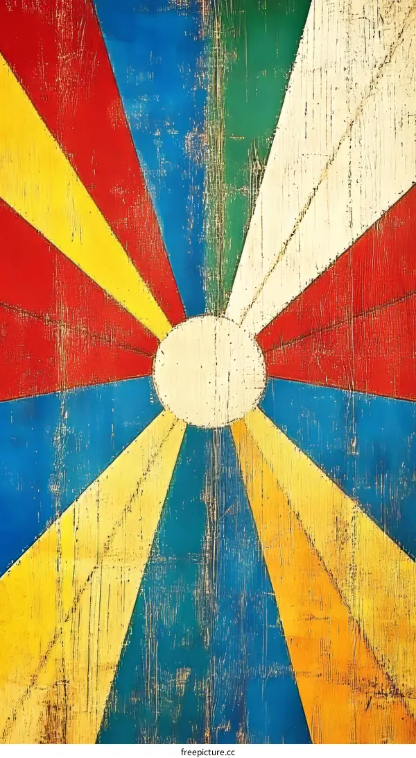 Vintage Colorful Radial Pattern Background