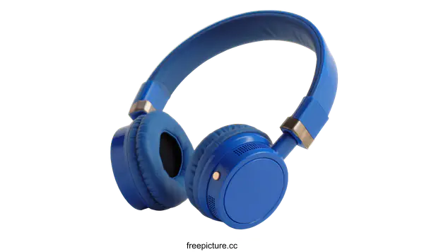 [Transparent Background PNG]Bright Blue Headphones on White Background