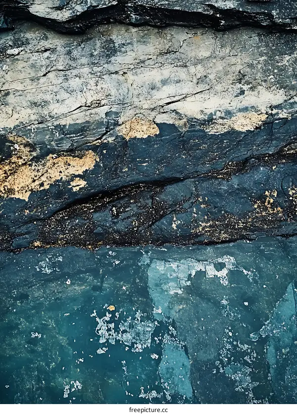 Close Up Texture Of Dark Blue And Grey Rock