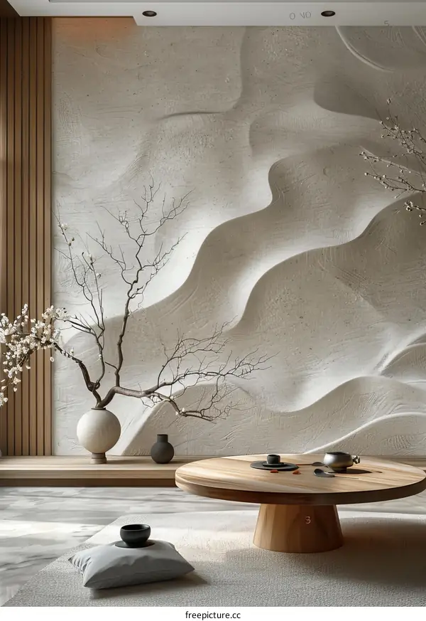 Modern Minimalist Zen Living Room Interior Design