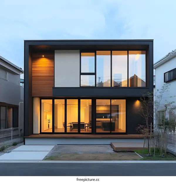 Modern Two Story House With Large Windows