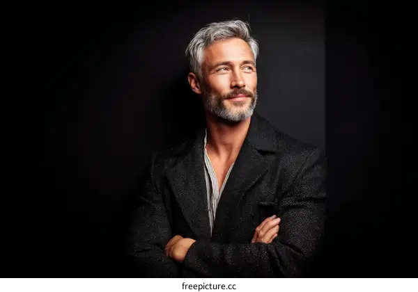 Stylish Senior Man in Studio Portrait