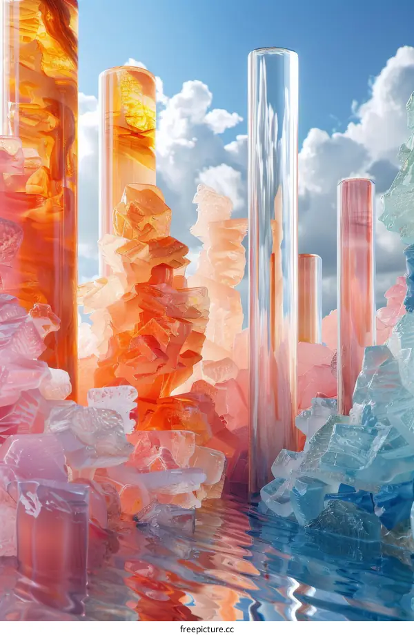 Abstract Colorful Crystal Structures