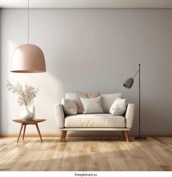 Elegant and Cozy Living Room in Neutral Colors with Modern Furniture