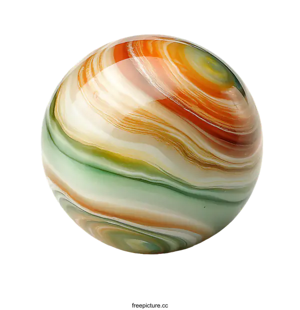 [Transparent Background PNG]Colorful Marble Sphere on White Background