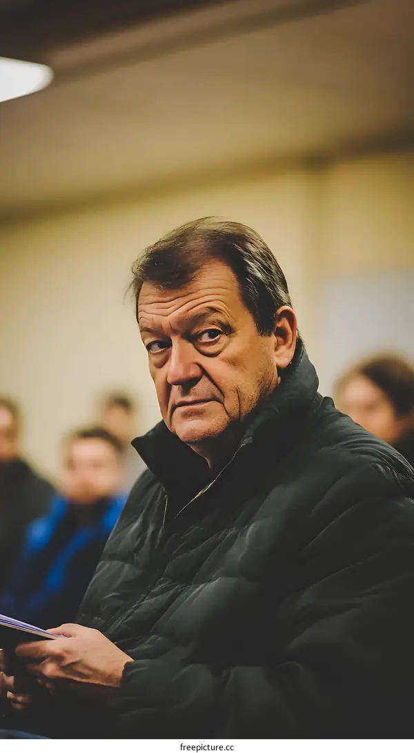 Caucasian Man Holding Book in an Indoor Setting