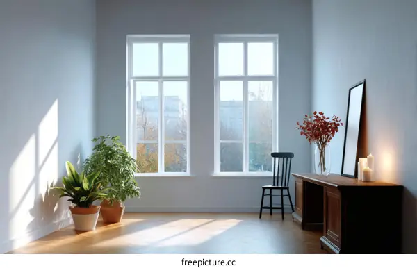 Cozy Corner Interior Design Illustration with Sunlight