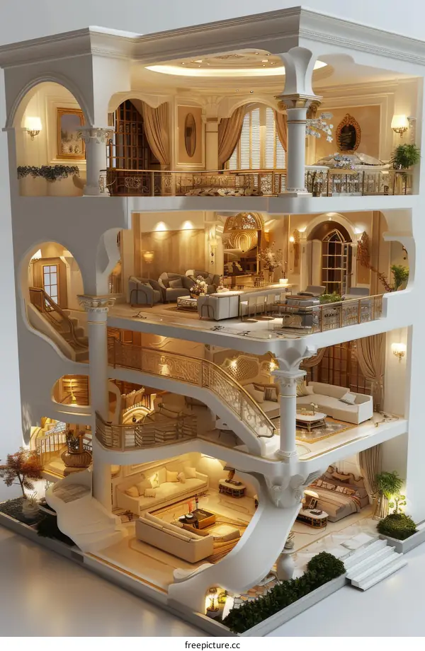 Luxury Multi-Level Mansion Architectural Design