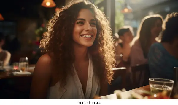 Portrait of a beautiful young woman smiling
