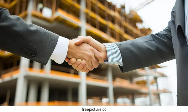 Business Deal on Construction Site