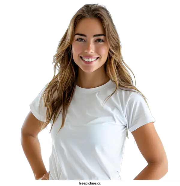 [Transparent Background PNG]Portrait of a Smiling Young Woman