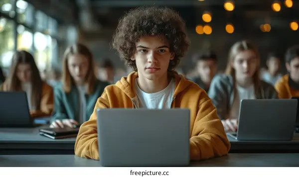 Focused Students in a Classroom Setting