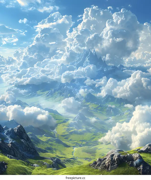 Fantasy epic mountain landscape
