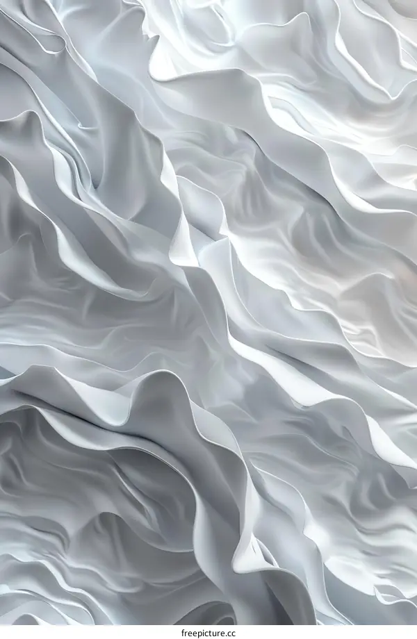 Abstract Flowing White Fabric Texture Design