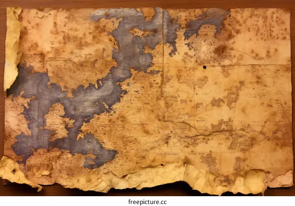 Old map with sea monsters