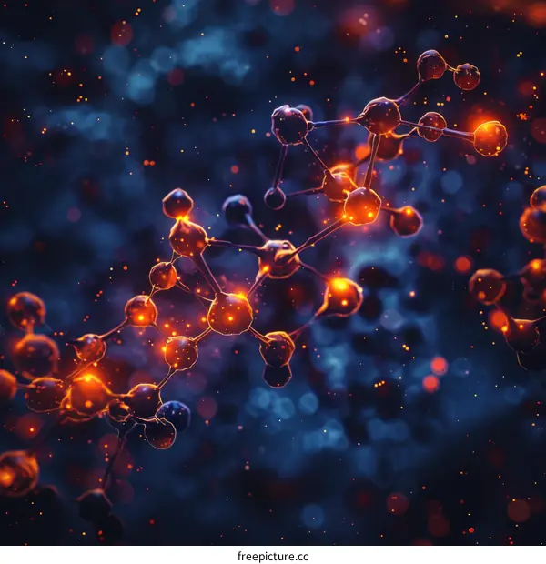Glowing Molecular Network Background