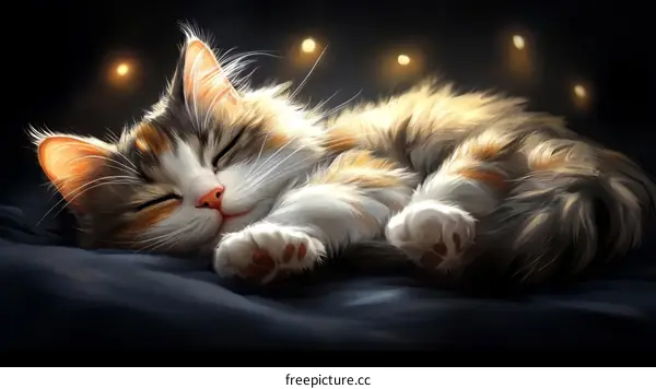Sleepy Cat in a Dreamy Artistic Style