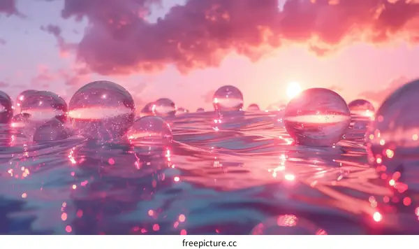Pink Ocean Sunset: A Psychedelic Dream