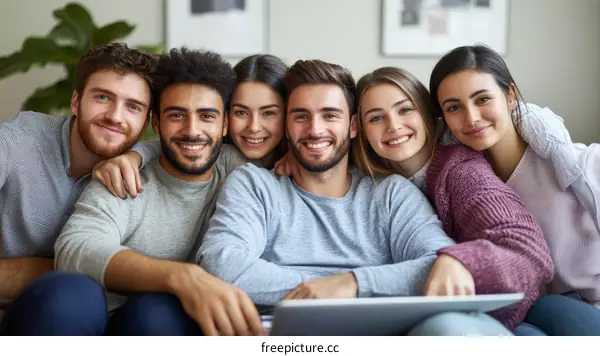 Happy Diverse Group Smiling Portrait