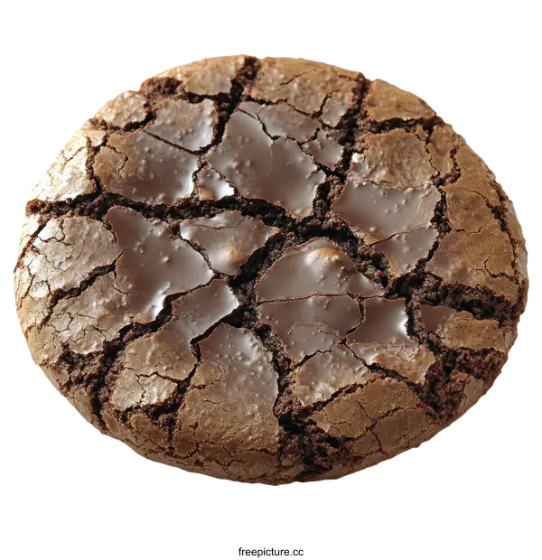 [Transparent Background PNG]Close-up of a Delicious Chocolate Brownie Cookie