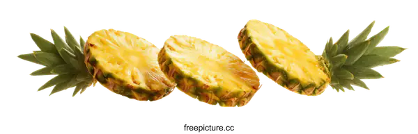 [Transparent Background PNG]Fresh Pineapple Slices in Flight