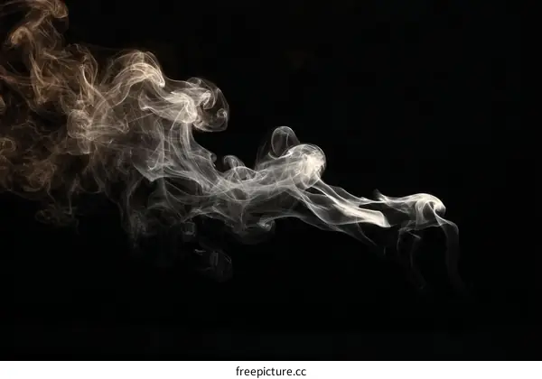 Abstract Smoke Patterns on Black Background